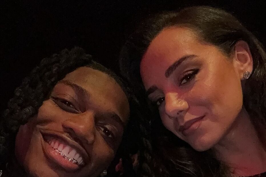 Rafael Leão e Inês Rebelo