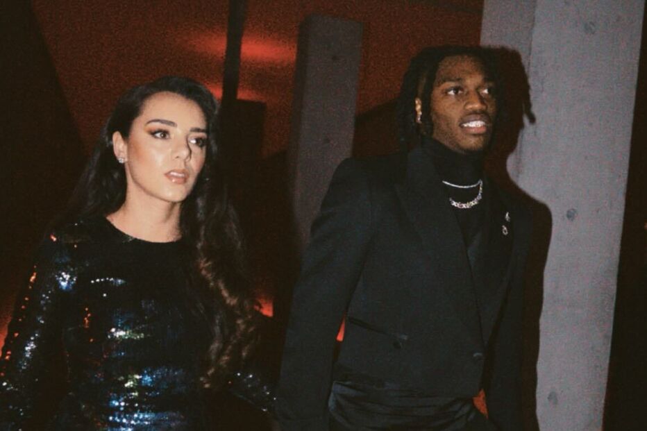 Rafael Leão e Inês Rebelo