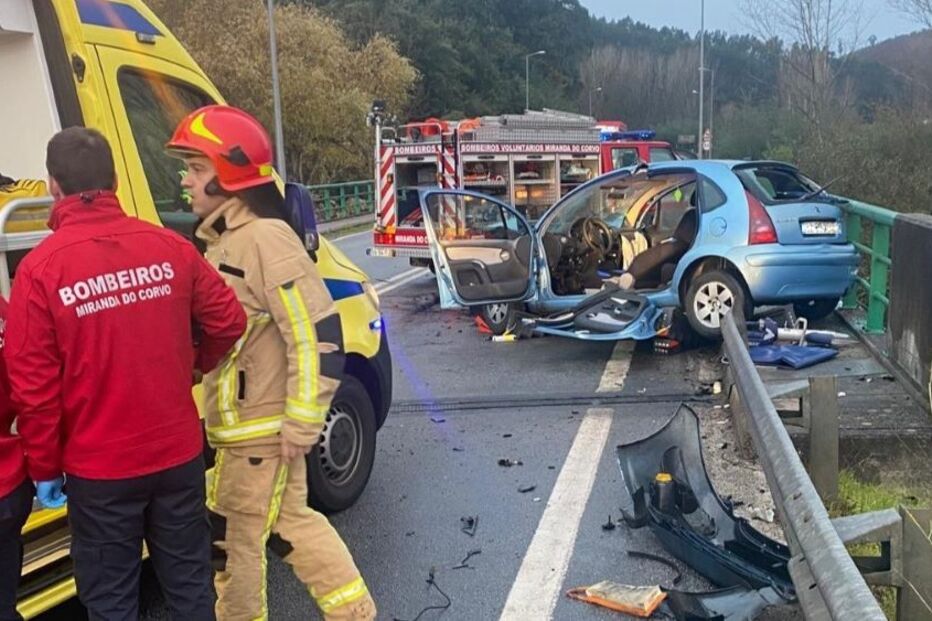 Mulher em estado grave após despiste na EN324 em Mirando do Corvo