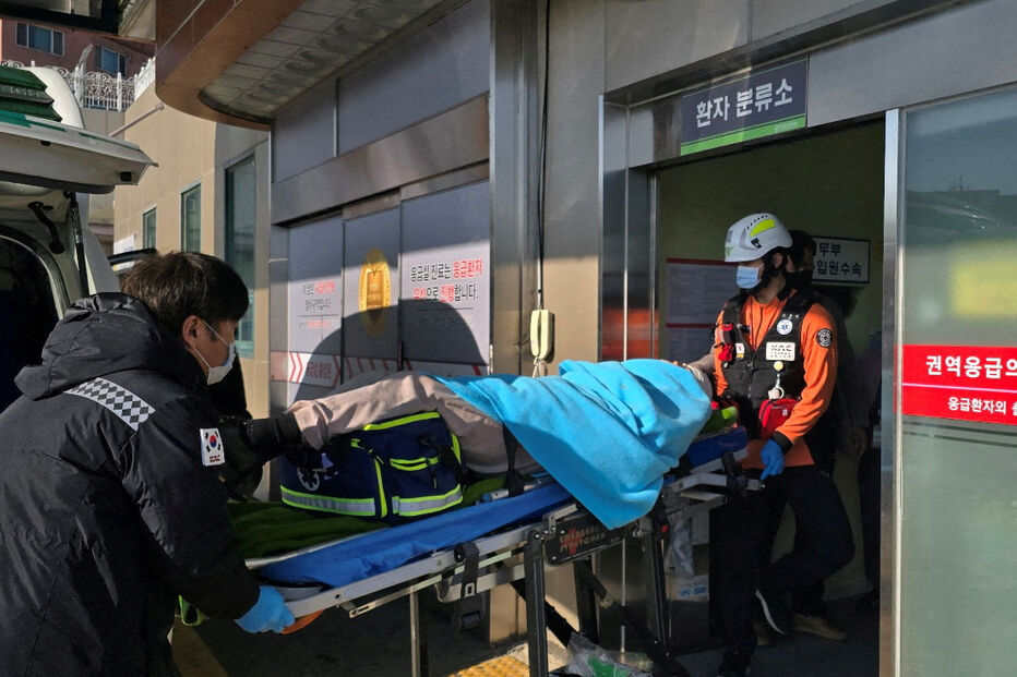 Passageiro resgatado em Muan, Coreia do Sul