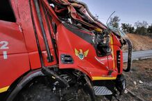 Viatura do despiste que envolveu cinco bombeiros de Odemira