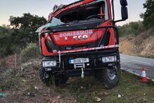 Viatura do despiste que envolveu cinco bombeiros de Odemira