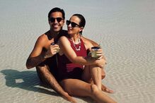 Sara Pratas e o marido no México