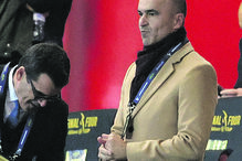 O selecionador nacional foi um atento espectador do jogo decisivo. Roberto Martínez já tinha marcado presença nos dois jogos das meias-finais da prova.