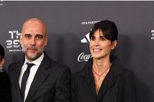 Pep Guardiola, a mulher Cristina Serra e a filha de ambos