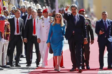 Nicolás Maduro e a mulher Cilia Flores