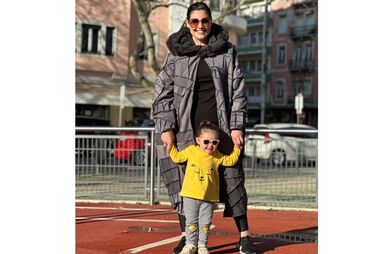 Fábia Rebordão com a filha