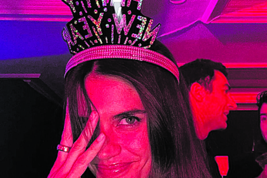 A também atriz durante a festa