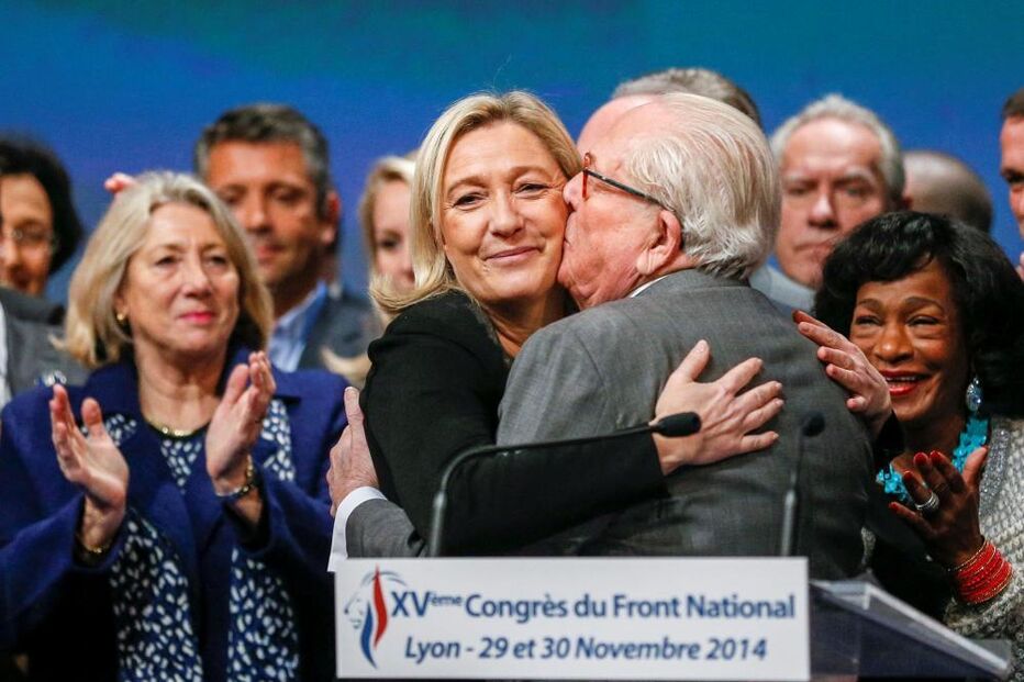 Jean-Marie Le Pen com a filha Marine Le Pen