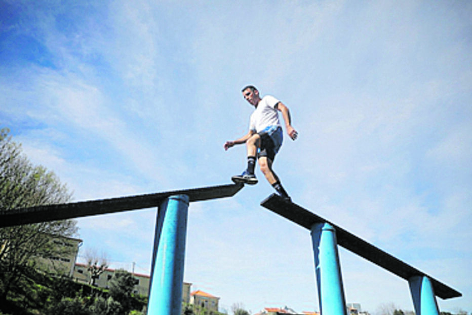 Aluno durante uma das provas físicas do curso 