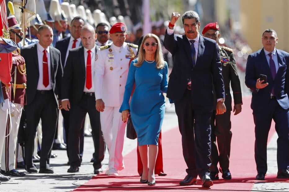Nicolás Maduro e a mulher Cilia Flores