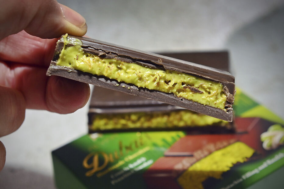 Chocolate de pistachos do Dubai 