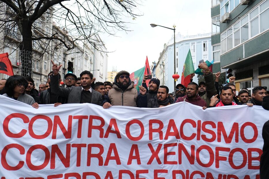 Manifestação contra ação no Martim Moniz