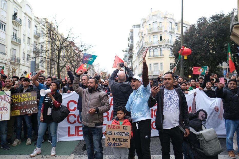 Manifestação contra ação no Martim Moniz