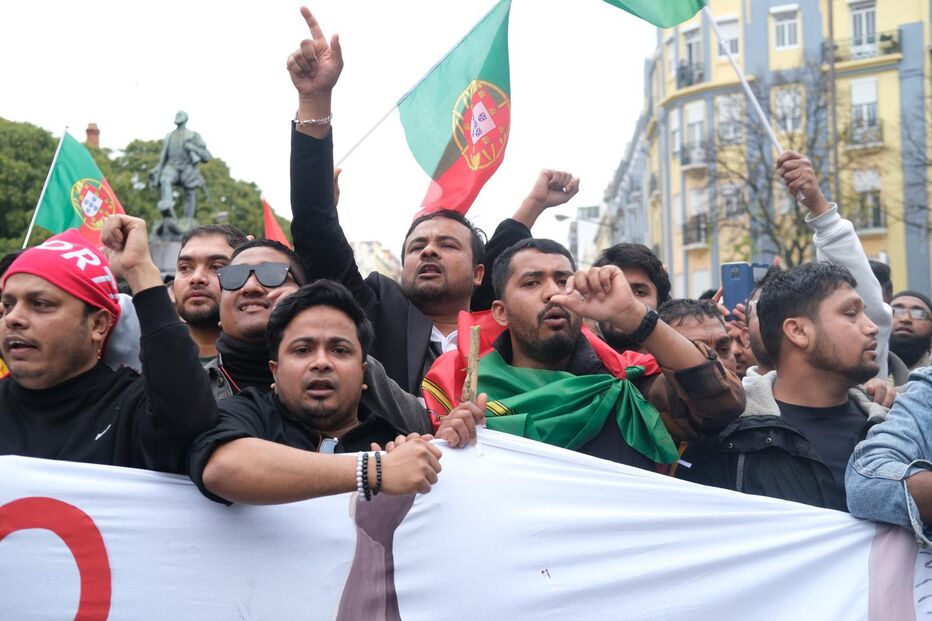 Manifestação contra ação no Martim Moniz