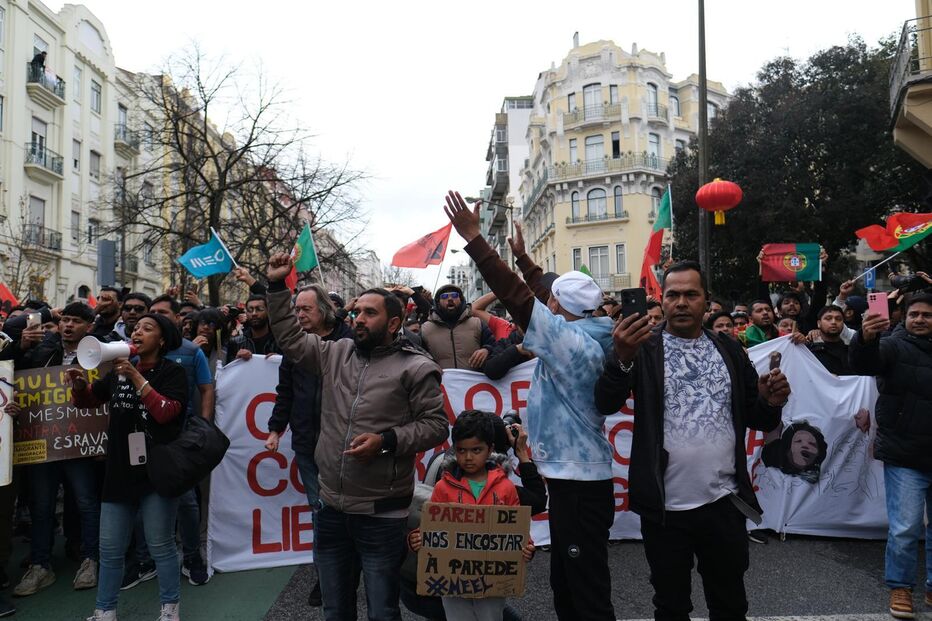 Manifestação contra ação no Martim Moniz