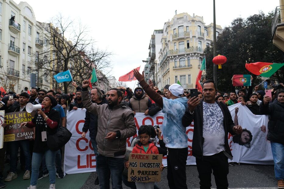 Manifestação contra ação no Martim Moniz