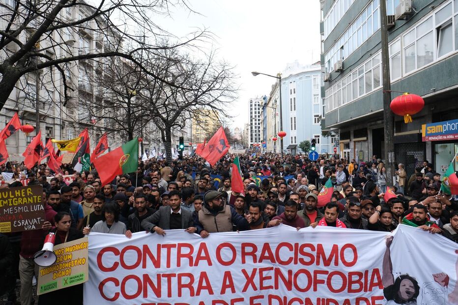 Manifestação contra ação no Martim Moniz