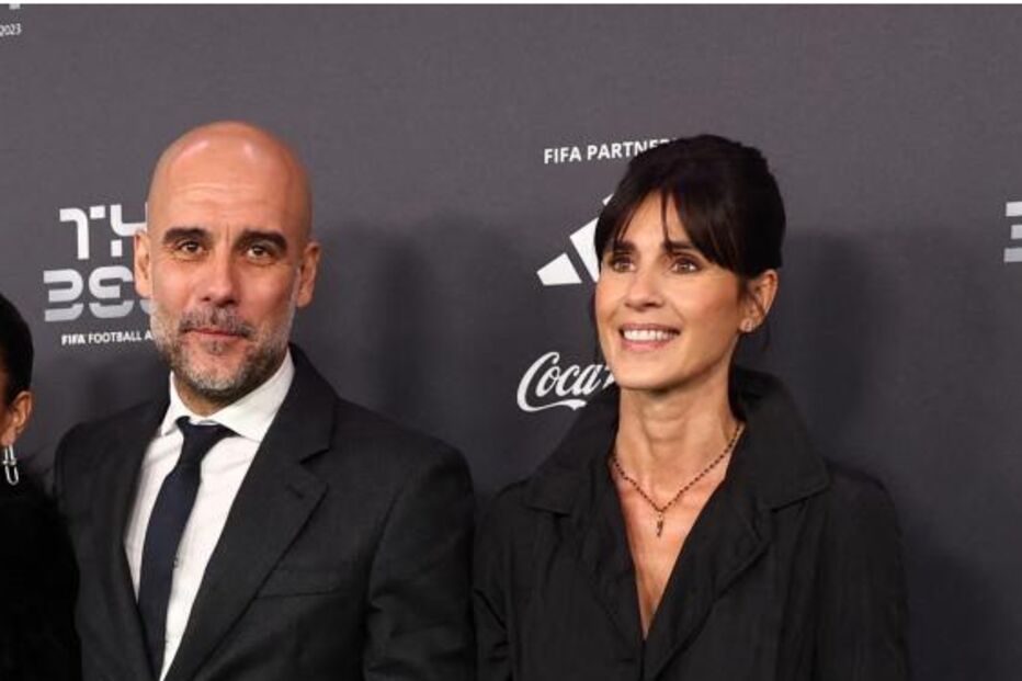 Pep Guardiola, a mulher Cristina Serra e a filha de ambos