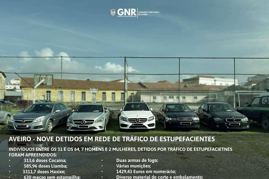 Sete homens e duas mulheres detidos por suspeita de tráfico de droga