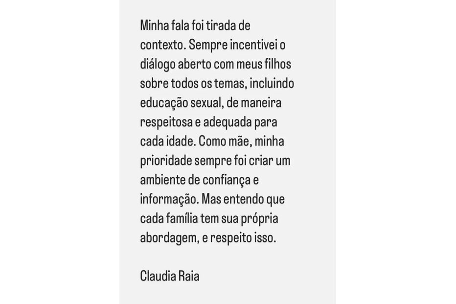 Cláudia Raia defende-se
