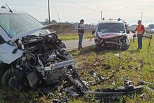 Um morto e três feridos em colisão entre carrinha e ambulância na EN2 em Abrantes. Bombeiro está em estado grave