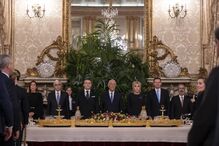 Carla Montenegro, José Pedro Aguiar-Branco, Emmanuel Macron, Marcelo Rebelo de Sousa, Brigitte Macron, Luís Montenegro e Paulo Rangel