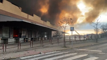 Incêndio destrói edifício industrial em Madrid 