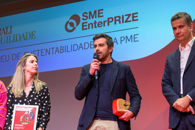 César Henriques, CEO da EcoX, durante a entrega do Prémio de Sustentabilidade para PME, na Fundação Calouste Gulbenkian