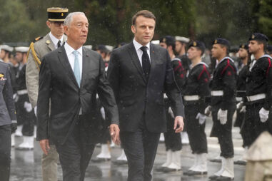 Emmanuel Macron e Marcelo Rebelo de Sousa