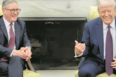 Trump recebeu o primeiro-ministro britânico, Keir Starmer