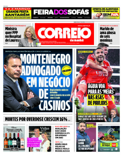 Capa de quinta-feira, 27 de fevereiro de 2025
