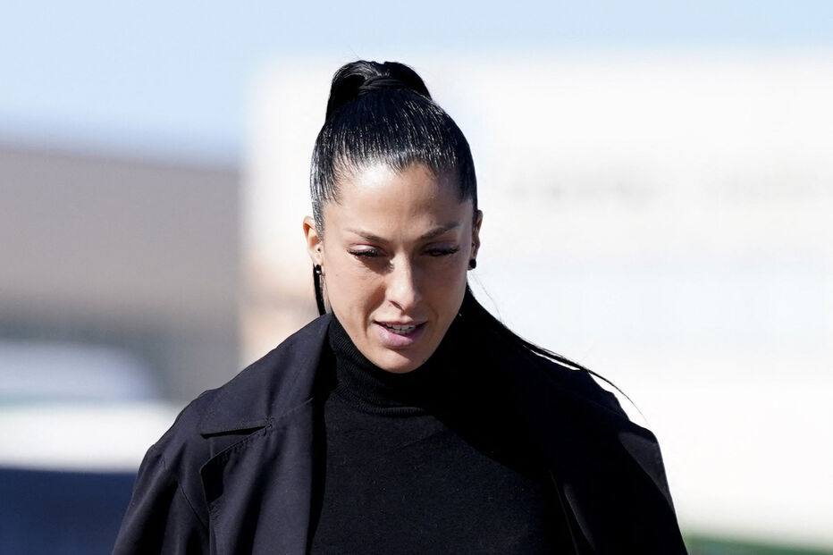 Jenni Hermoso à chegada ao tribunal