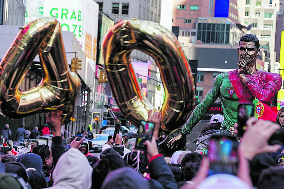 CR7 ganhou estátua em Times Square