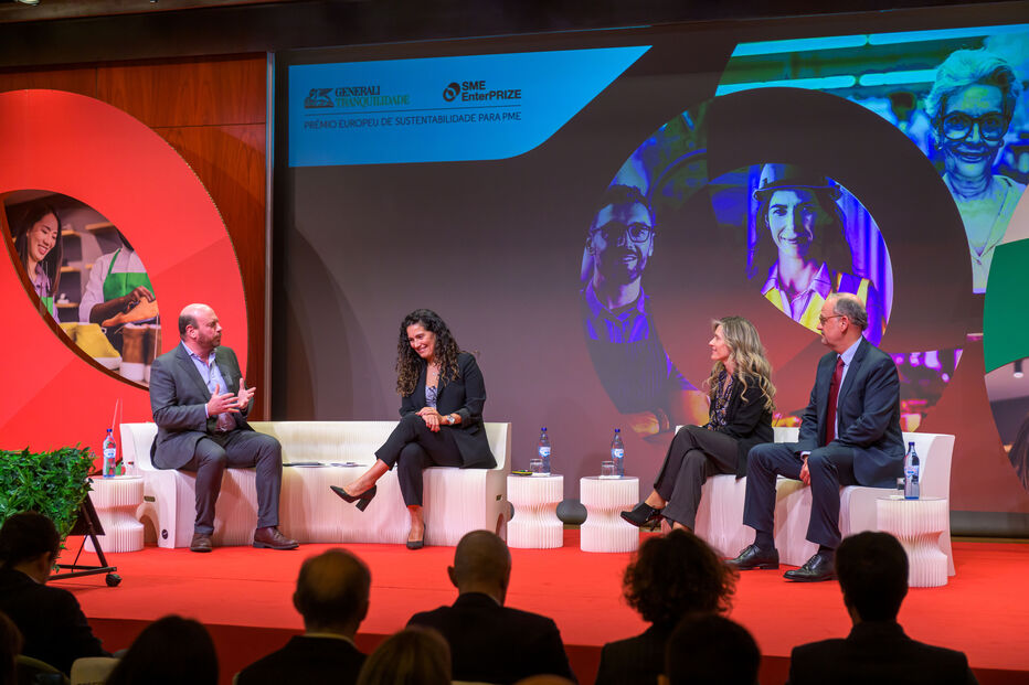 João Maia Abreu moderou o painel “Grandes Desafios para as PME”, que contou Norma Franco, da EY, Joana Carvalho, da Nova SBE, e Gonçalo Salazar Leite, da Católica Lisbon SBE.