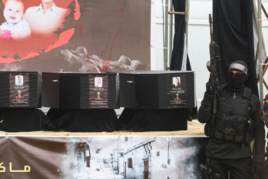 Caixões com corpos dos reféns israelitas