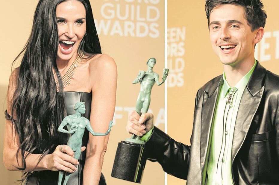 Demi Moore e Chalamet brilham nos SAG Awards