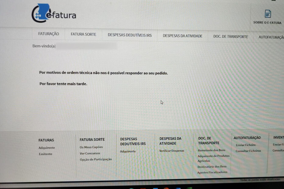 Portal das Finanças está com constrangimentos
