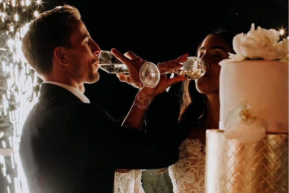 João Pereira no casamento com a mulher