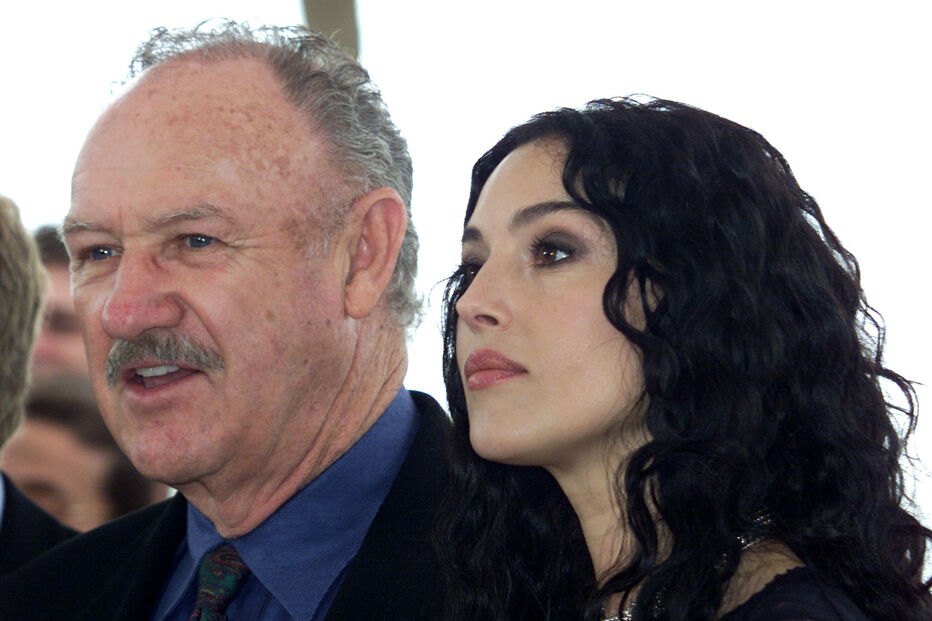 Gene Hackman e Monica Bellucci no Festival de Cinema de Cannes