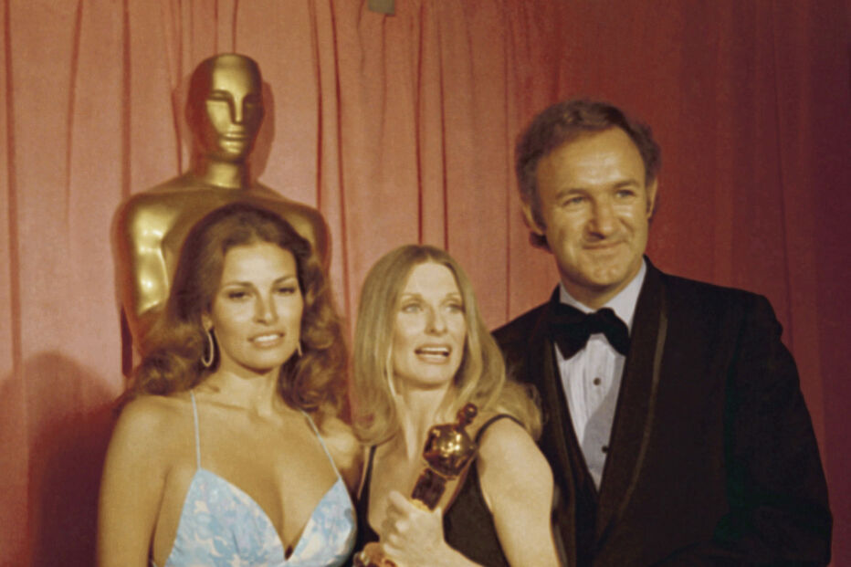 Raquel Welch, Cloris Leachman e Gene Hackman em 1971
