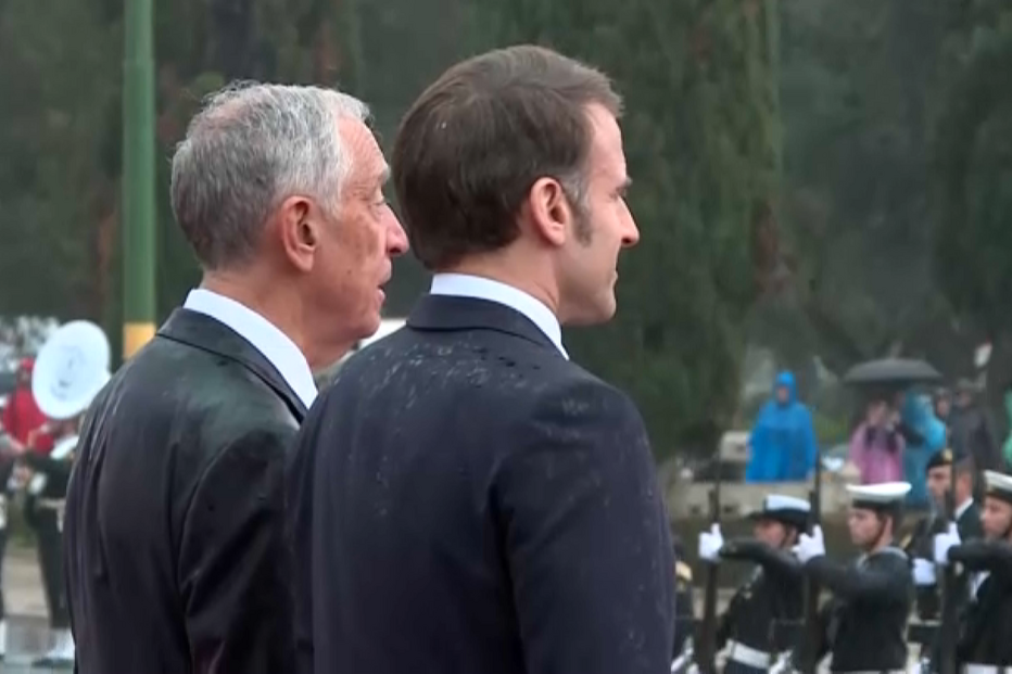 Emmanuel Macron e Marcelo Rebelo de Sousa