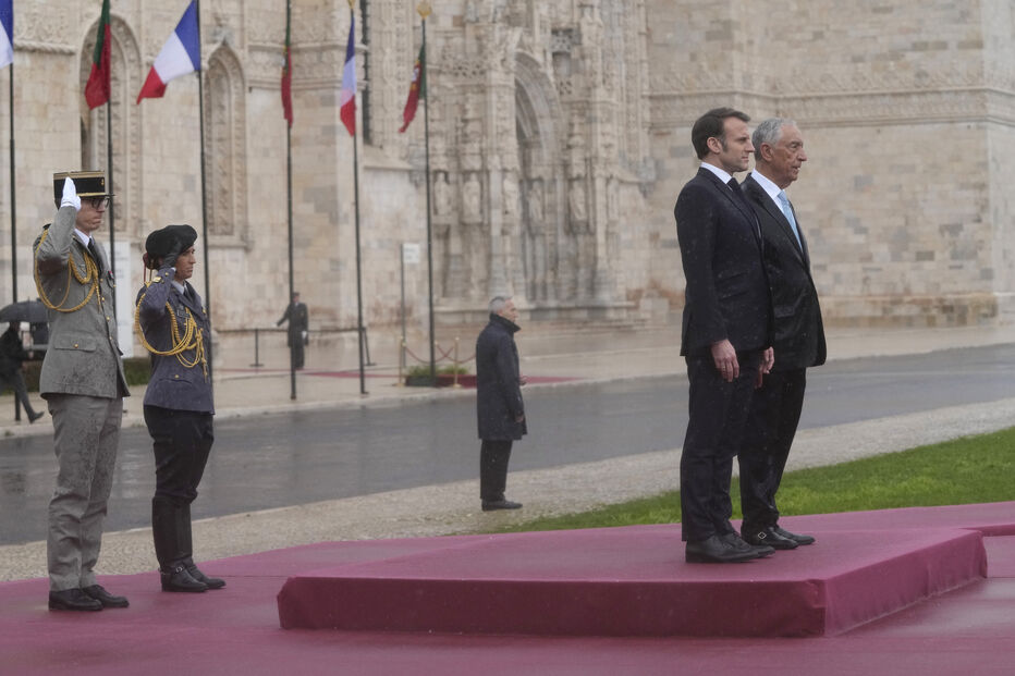 Emmanuel Macron e Marcelo Rebelo de Sousa