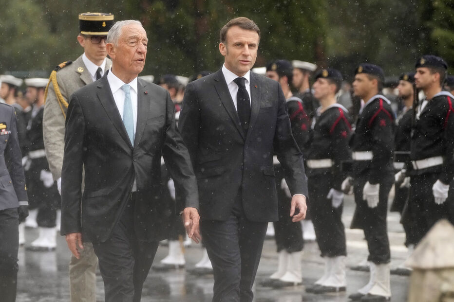 Emmanuel Macron e Marcelo Rebelo de Sousa
