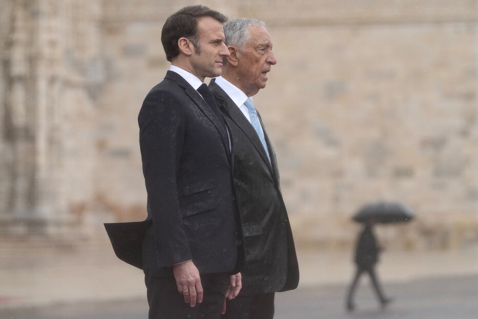 Emmanuel Macron e Marcelo Rebelo de Sousa