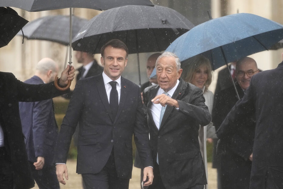 Emmanuel Macron e Marcelo Rebelo de Sousa