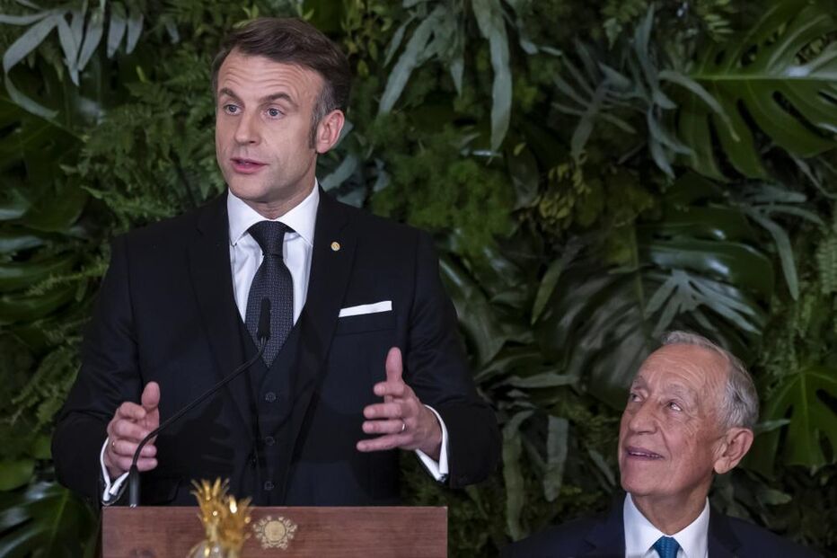 Macron no jantar com Marcelo Rebelo de Sousa, em Belém