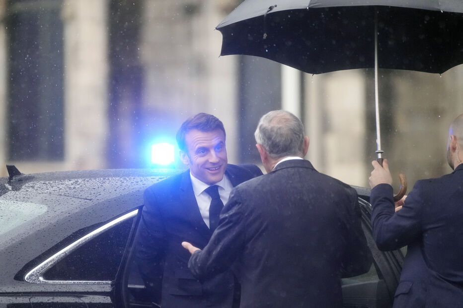 Emmanuel Macron e Marcelo Rebelo de Sousa durante visita do chefe de Estado francês a Portugal 