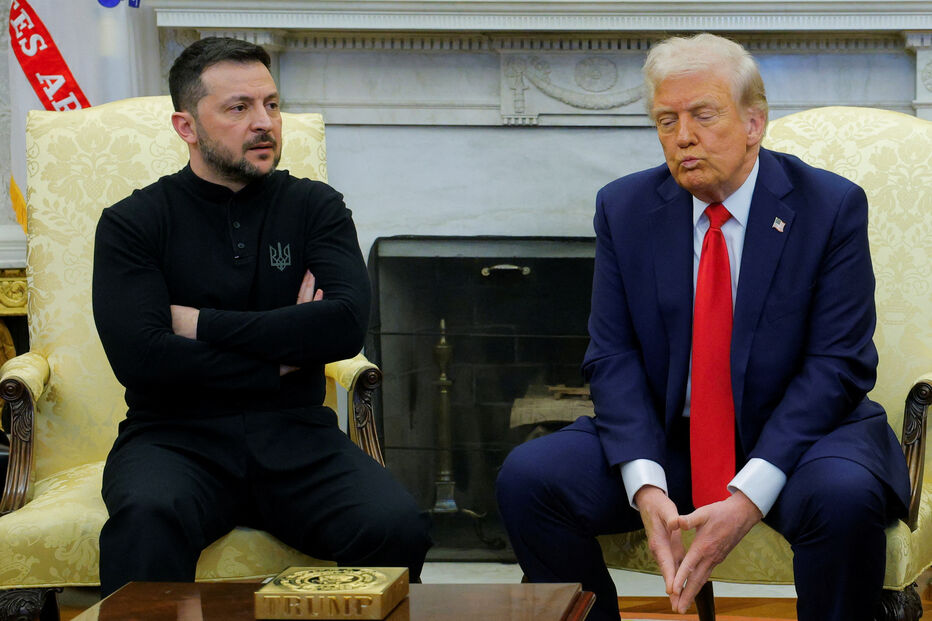 Zelensky e Trump na Sala Oval