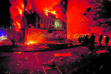 Edifícios em chamas